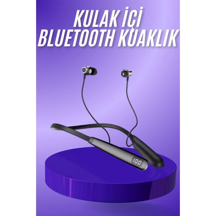 Bluetooth Kulaklık Şarj Göstergeli 100 Saat Şarj Kapasiteli Sporcu Kulaklık - Lisinya