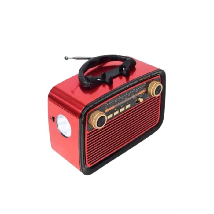 Nostaljik Görünümlü Ahşap Radyo TF SD USB Girişli Led Fener Işıklı - Lisinya