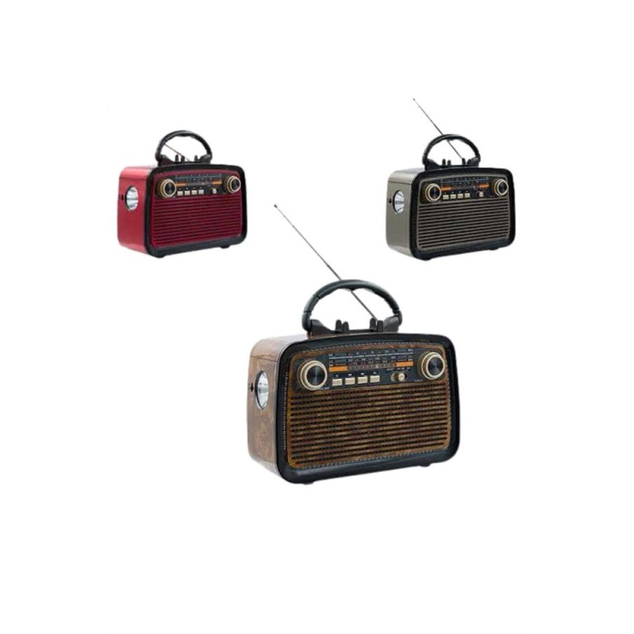 Bluetooth Hoparlör Ahşap Renk Vintage Işıklı Nostaljik Radyo Fm Ahşap Görünümlü - Lisinya