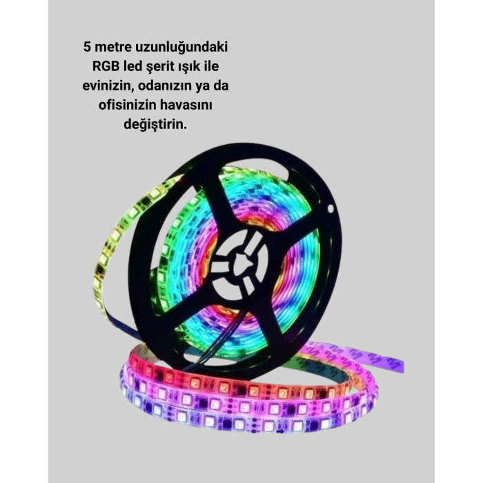 Enerji Tasarruflu RGB Şerit LED 5 Metre - Lisinya