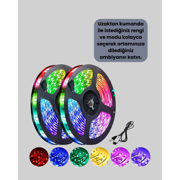 Enerji Tasarruflu RGB Şerit LED 5 Metre - Lisinya