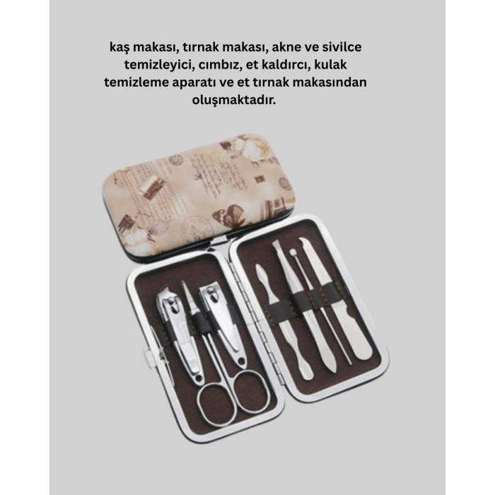 Dayanıklı Çelik Aletlerden Oluşan Kişisel Bakım Seti - Lisinya