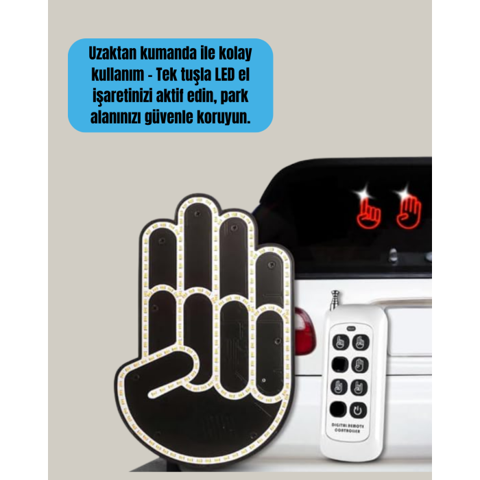 A Kalite Uzaktan Kumandalı LED Park Uyarı Işığı El Figürlü Model - Lisinya