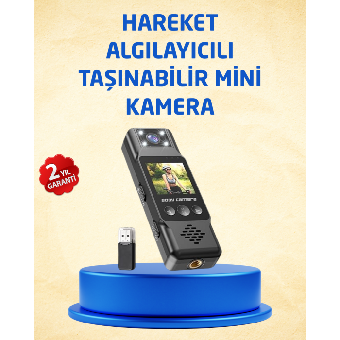 Taşınabilir Full HD Mini Kamera TFT Ekranlı - Lisinya