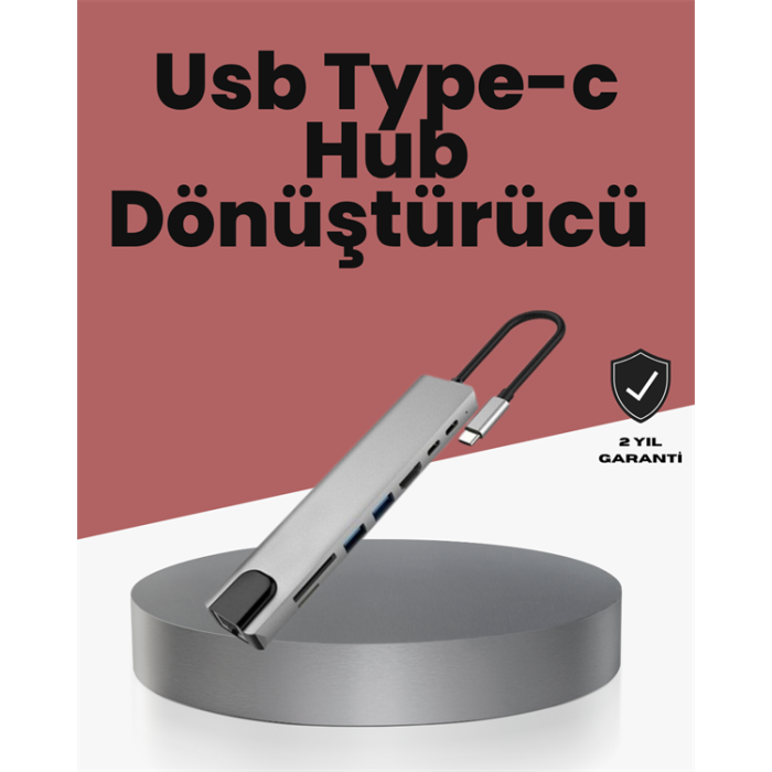 Alüminyum Gövdeli Type‑C HDMI & Ethernet Adaptör – Tak & Çalıştır - Lisinya