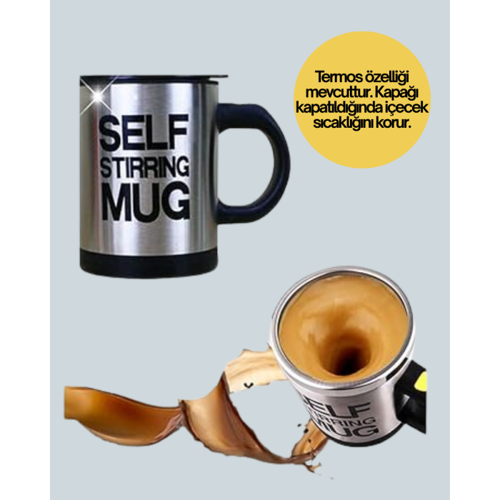 Çift Katmanlı Termos Özellikli Karıştırma Motorlu Kupa - Lisinya
