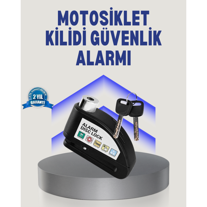 Disk Fren Kilidi Alarmlı Anti Hırsızlık Motosiklet Scooter Bisiklet - Lisinya