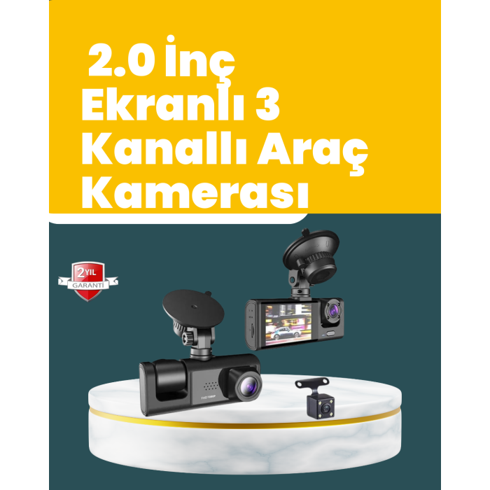 Full HD Çift Yönlü Araç Kamerası  Hareket Algılama  Döngüsel Kayıt - Lisinya