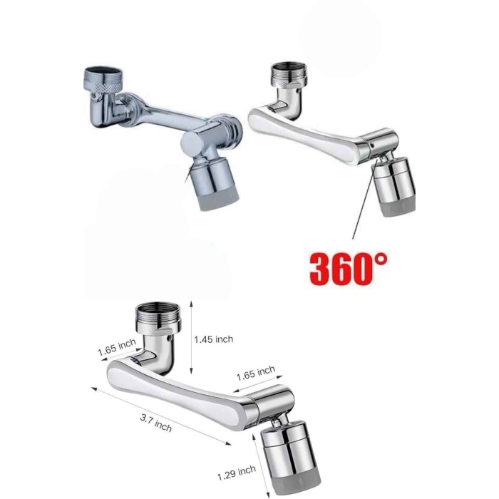 Dönen Musluk Başlığı 1080 Derece Ayarlanabilir Filtreli Sprey Uç - Lisinya