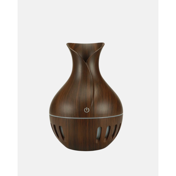 Ahşap Desenli Aromaterapi Difüzör 130 ml Ultrasonik ve 7 Renk LED Işıklı - Lisinya