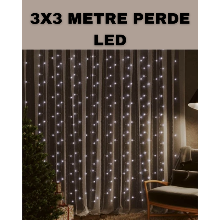 3x3 LED Şelale Perde Işık Kutlama ve Dekor Aydınlatması - Lisinya