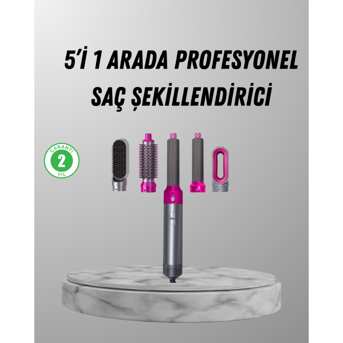5’i 1 Arada Saç Şekillendirici Set Kuaför Düzeyinde Performans ve Ergonomik Tasarım - Lisinya