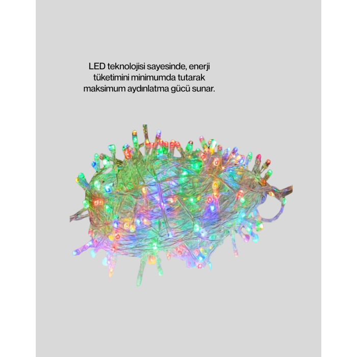 5 Metre Şeffaf Kablo LED Peri Işığı 50 Ampullü Dekoratif Led - Lisinya