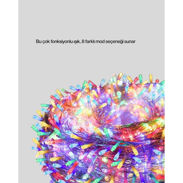 Şeffaf Kablolu 50 Ampullü 5 Metre LED Işık Dekoratif Aydınlatma - Lisinya