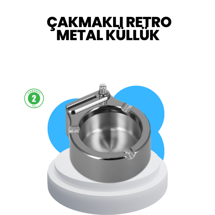 Metal Küllük Çakmaklı Masa Üstü Şık Tasarım - Lisinya