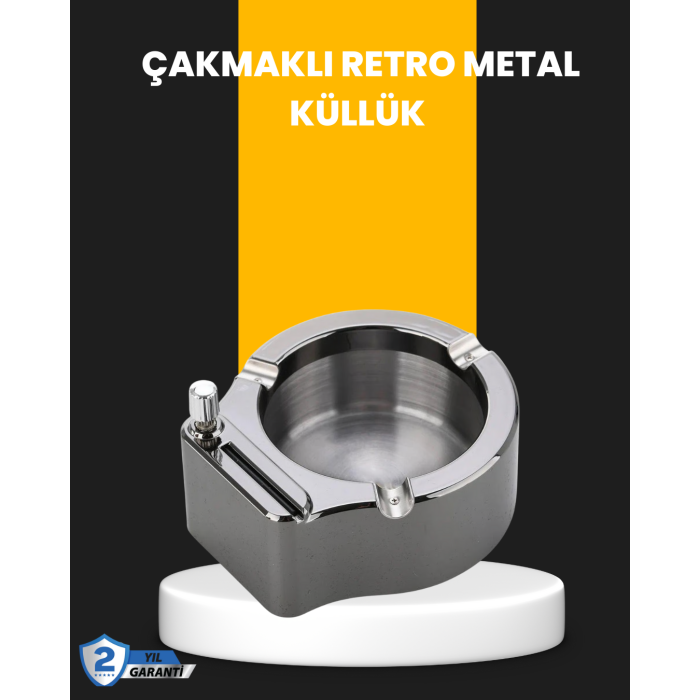Yuvarlak Çakmaklı Küllük Dayanıklı Metal Yapı - Lisinya