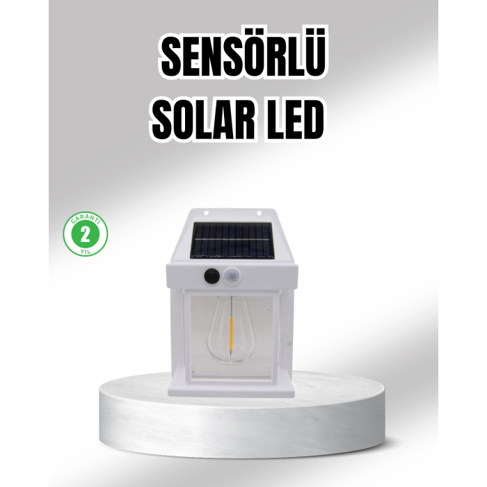 Güneş Enerjili Dış Mekan Sensörlü Duvar Lambası IP65 Su Geçirmez - Lisinya
