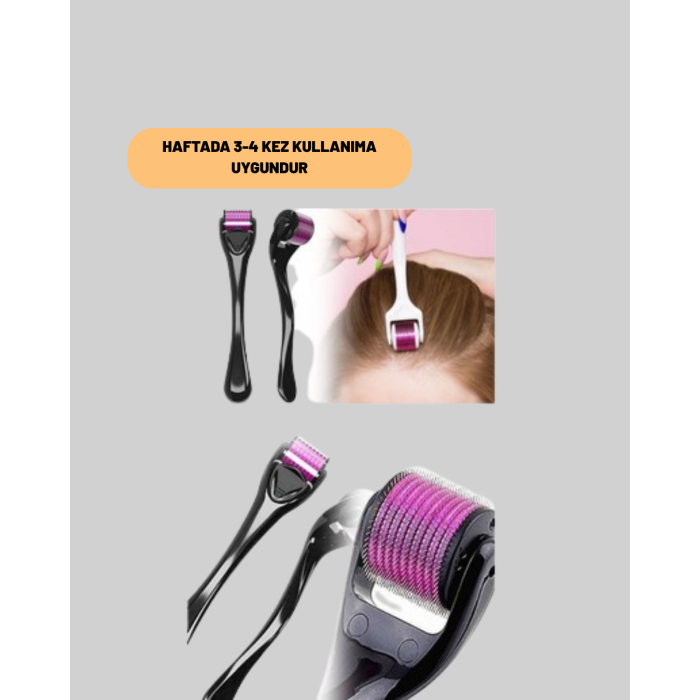 Evde Güvenli Kullanım İçin Titanyum Derma Roller – Siyah Saplı - Lisinya