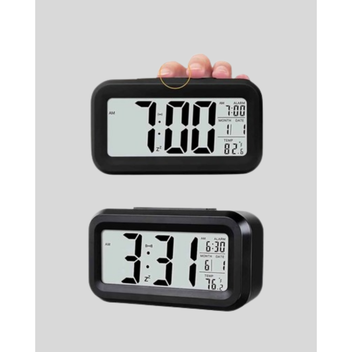 Fotoselli Dijital Masa Saati Aydınlatmalı Alarm ve Tarih Göstergeli - Lisinya