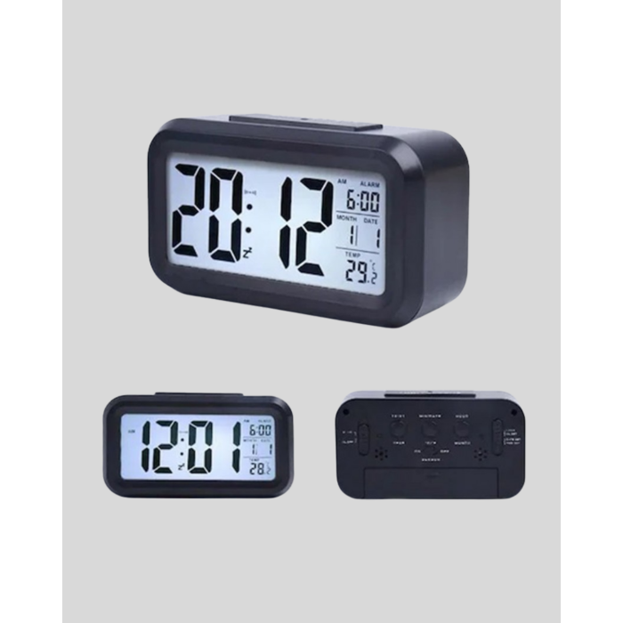 Sensörlü Dijital Masa Saati Alarm ve Sıcaklık Göstergeli - Lisinya