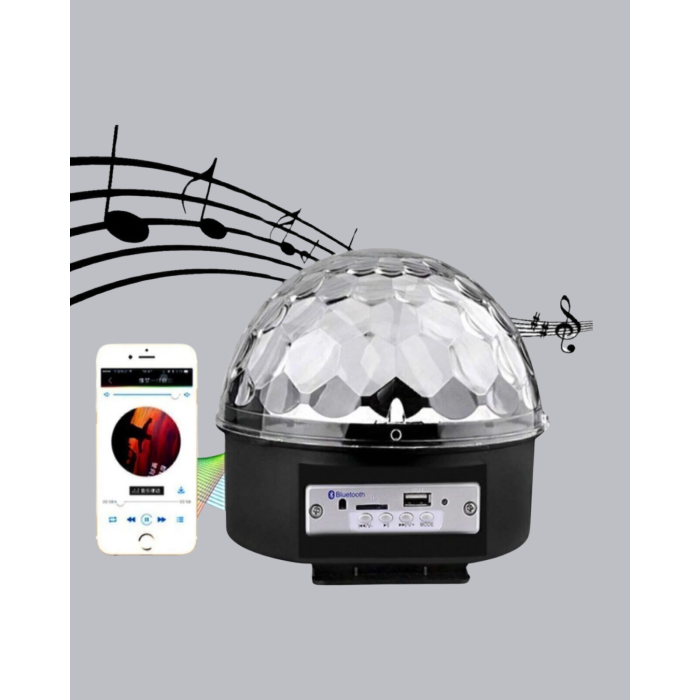 Ritim Hassasiyetli Bluetooth Hoparlörlü Disko Işığı Döner LED Efektli - Lisinya