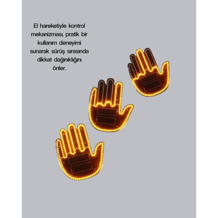 176 LED Amber Renkli El Hareketiyle Kontrol Edilen Motosiklet Dönüş Sinyali - Lisinya