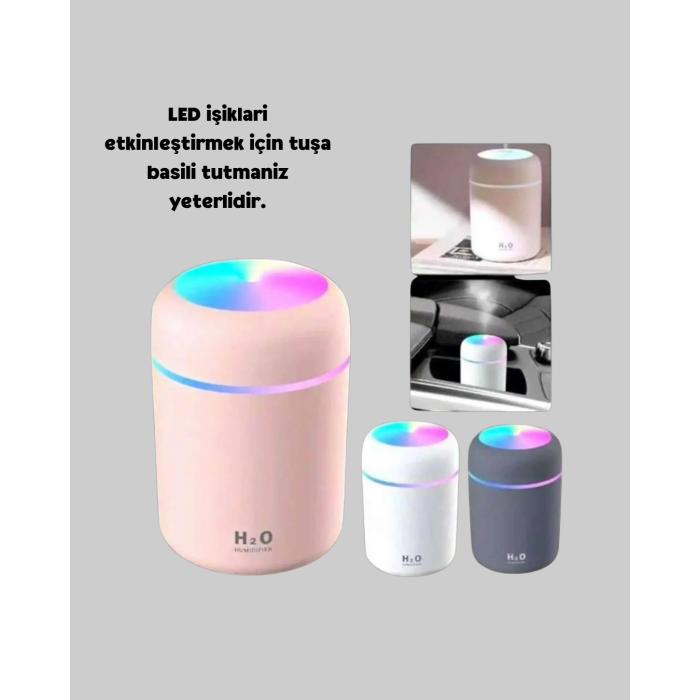 USB Bağlantılı LED Işıklı Hava Nemlendirici – Sessiz ve Kullanıcı Dostu Tasarım - Lisinya