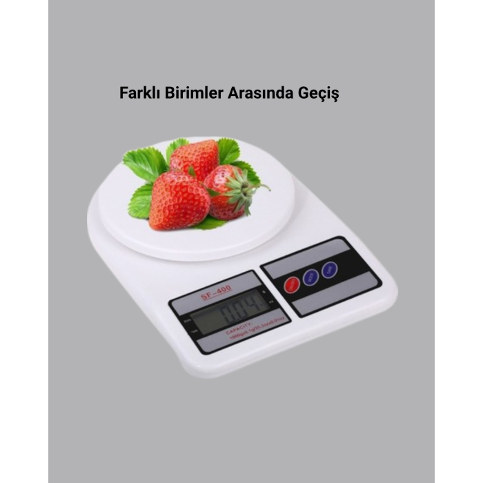 LCD Ekranlı Hassas Dijital Mutfak Terazisi – 5kg Kapasite, 1g Hassasiyet - Lisinya