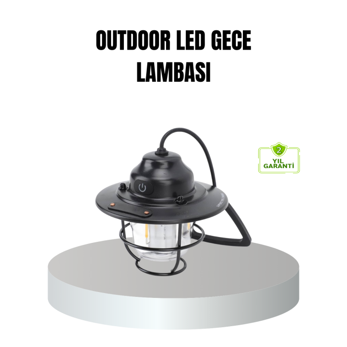 Retro Kamp Lambası Su Geçirmez Taşınabilir Gece Işığı Uzun Pil Ömürlü - Lisinya