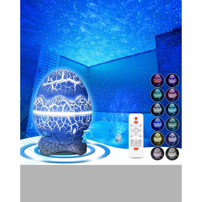 Dinozor Yumurta Gece Lambası Projektör – 14 Renk Seçeneği - Lisinya
