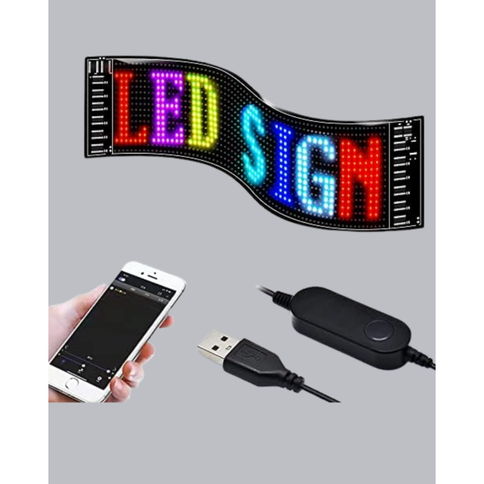 RGB LED Panel – Mobil Uyumlu, Yazı ve GIF Destekli, USB Bağlantılı Dekoratif Ekran - Lisinya