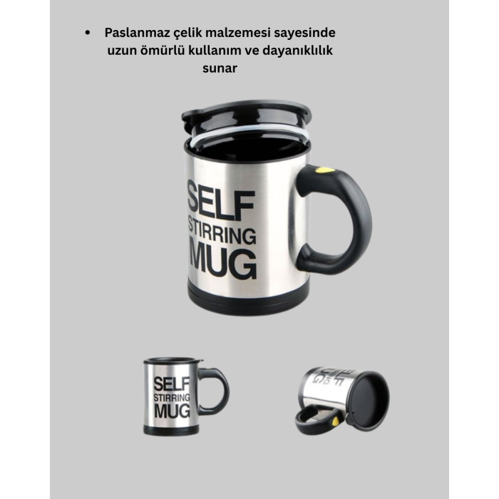 Paslanmaz Çelik Kendi Kendini Karıştıran Akıllı Kupa – Isı Yalıtımlı - Lisinya