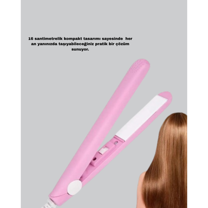 Mini Seramik Saç Düzleştirici – Kompakt Boy, 180°C Hızlı Isınma, Seyahat Tipi - Lisinya