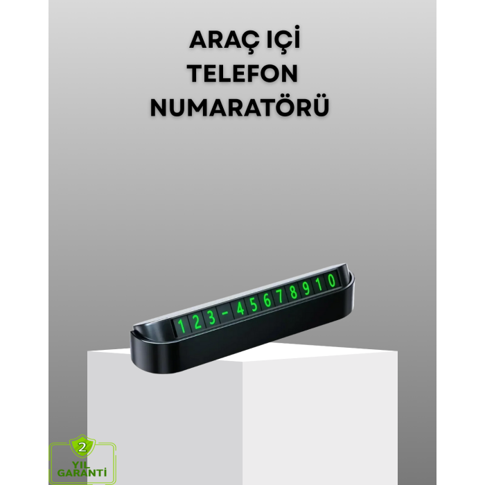 Gri Alüminyum Araç İçi Telefon Numaratörü – Dayanıklı, Modern ve Net Görünürlük Sağlayan Tasarım - Lisinya