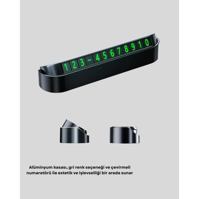 Alüminyum Kasa Gri Çevirmeli Araç İçi Telefon Numaratörü - Lisinya