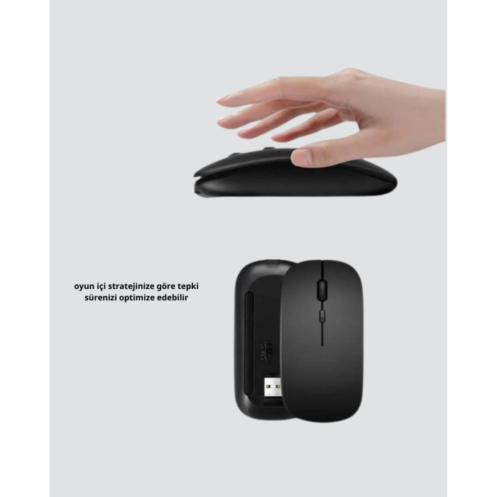 Kablosuz Oyuncu Mouse –  Gelişmiş Optik Sensör, Profesyonel ve Oyun Kullanımına Uygun - Lisinya