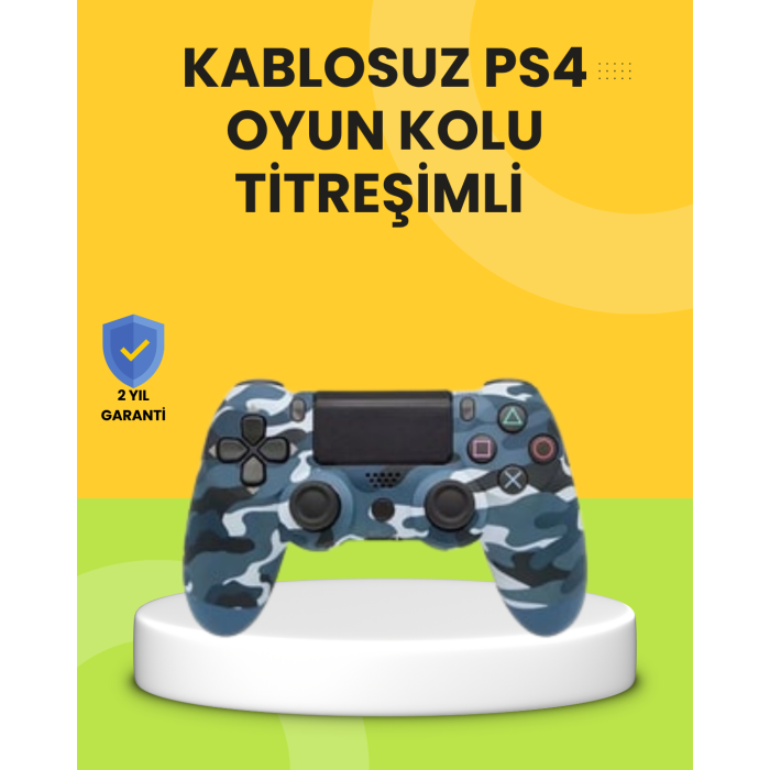 PS4 Uyumlu Kablosuz Oyun Kolu Ergonomik Çift Titreşimli - Lisinya
