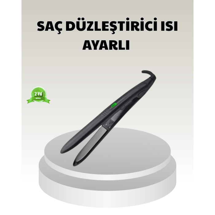 Dijital Ekranlı Isı Ayarlı Saç Düzleştirici –  Titanyum Plaka, Seyahat Dostu Tasarım - Lisinya