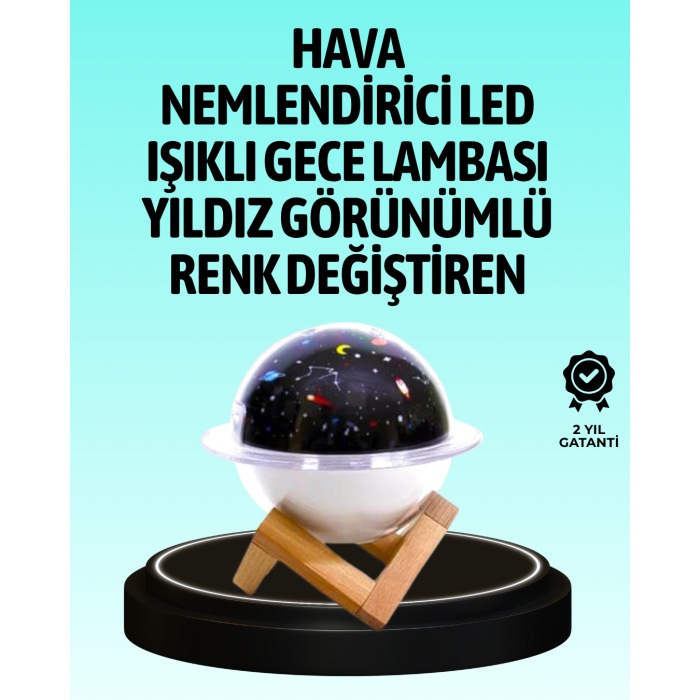 USB ile çalışan projektörlü aromaterapi nemlendirici masaüstü kullanım için uygun - Lisinya