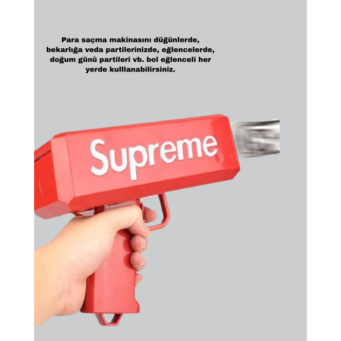 Super Money Gun Para Saçma Tabancası Yüksek Atış Güçlü Kırmızı Model - Lisinya