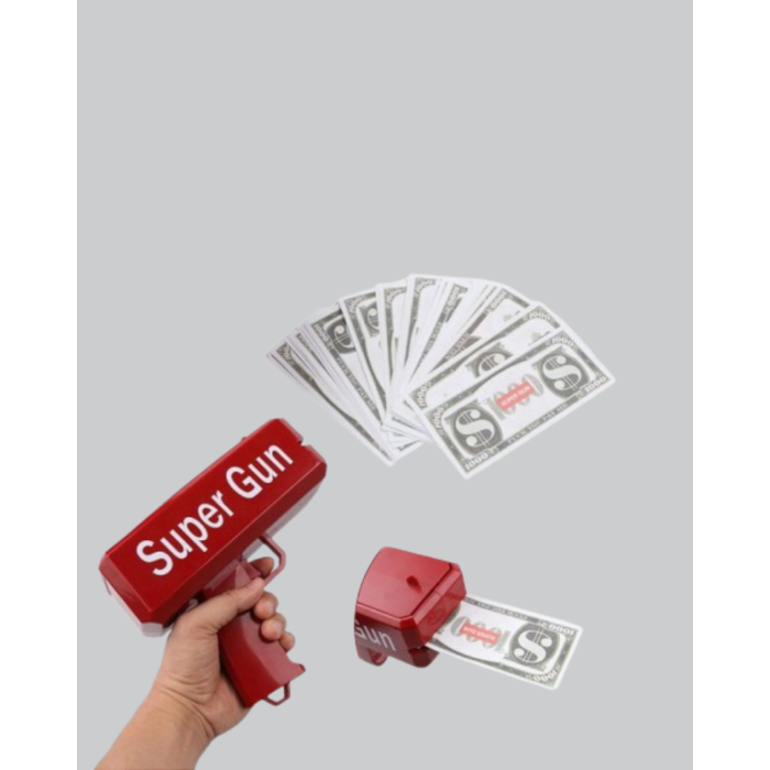 Super Money Gun Para Saçma Tabancası Yüksek Atış Güçlü Kırmızı Model - Lisinya