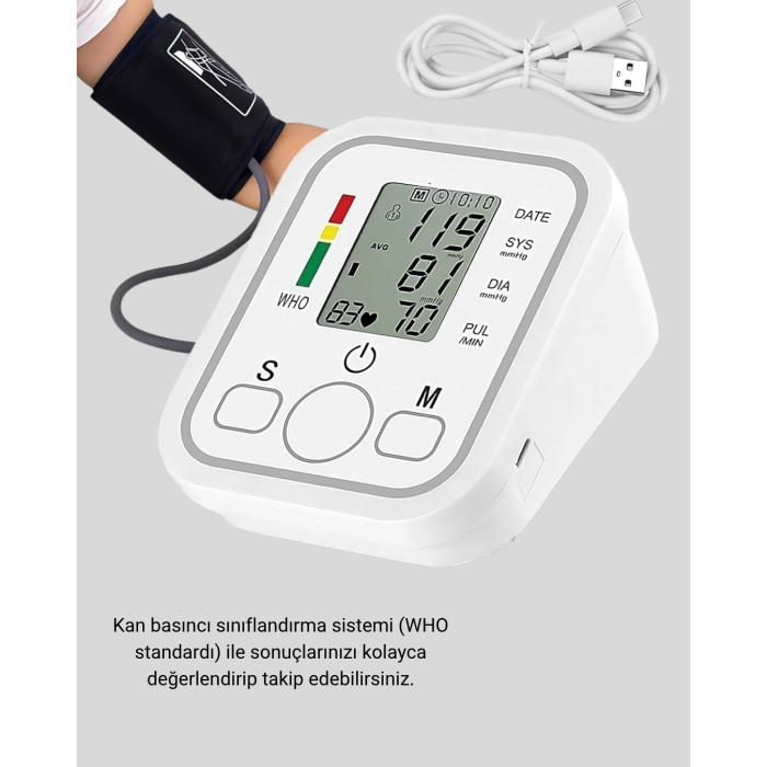Üst Koldan Ölçüm Dijital Tansiyon Aleti – IHB Aritmi Uyarılı ve Çift Hafızalı - Lisinya