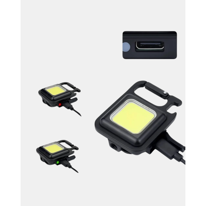 LED Mini Anahtarlık Fener – 1000 Lümen Güçlü Işık ve USB Type-C Şarjlı - Lisinya