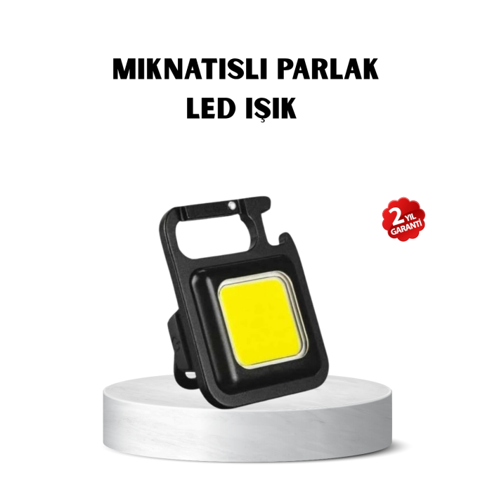 USB Type-C Şarjlı Mini Fener – Manyetik, Katlanabilir ve Şişe Açacaklı Tasarım - Lisinya