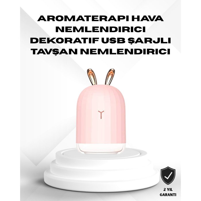 Ultrasonik Hava Nemlendirici 200 ml Aroma Difüzör LED Işıklı Sessiz - Lisinya