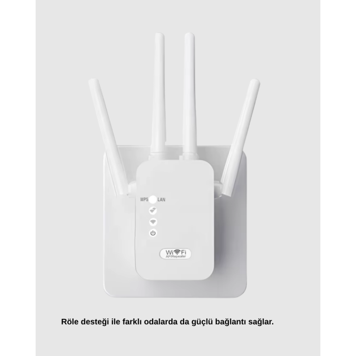 Antenli WiFi Repeater 300m2 Kapsama Alanı WPA3 Güvenlikli - Lisinya