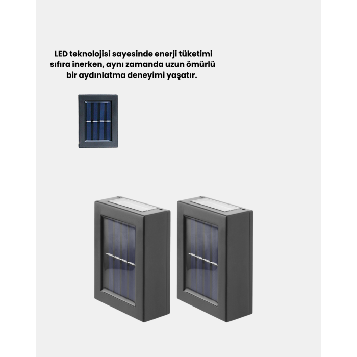 Solar Dış Mekan Aplik Su Geçirmez Dayanıklı LED Aydınlatmalı - Lisinya