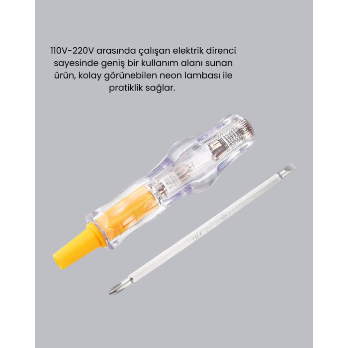 110-220V Elektrik Test Kalemi Korozyona Dayanıklı Nikel Kaplamalı - Lisinya