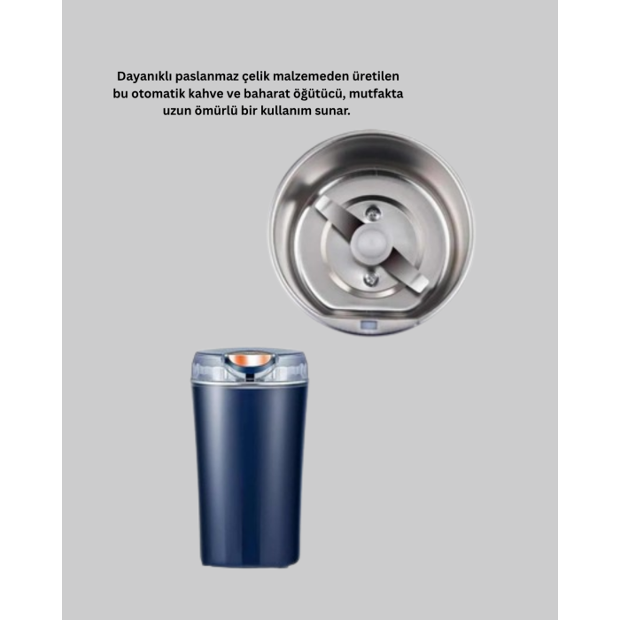 Kahve ve Baharat Öğütücü Otomatik Mekanizmalı Dayanıklı Çelik - Lisinya
