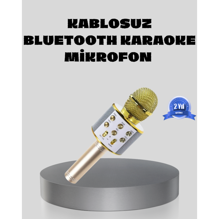 Bluetooth Karaoke Mikrofon Şarjlı Uzun Pil Ömürlü Çok Fonksiyonlu - Lisinya